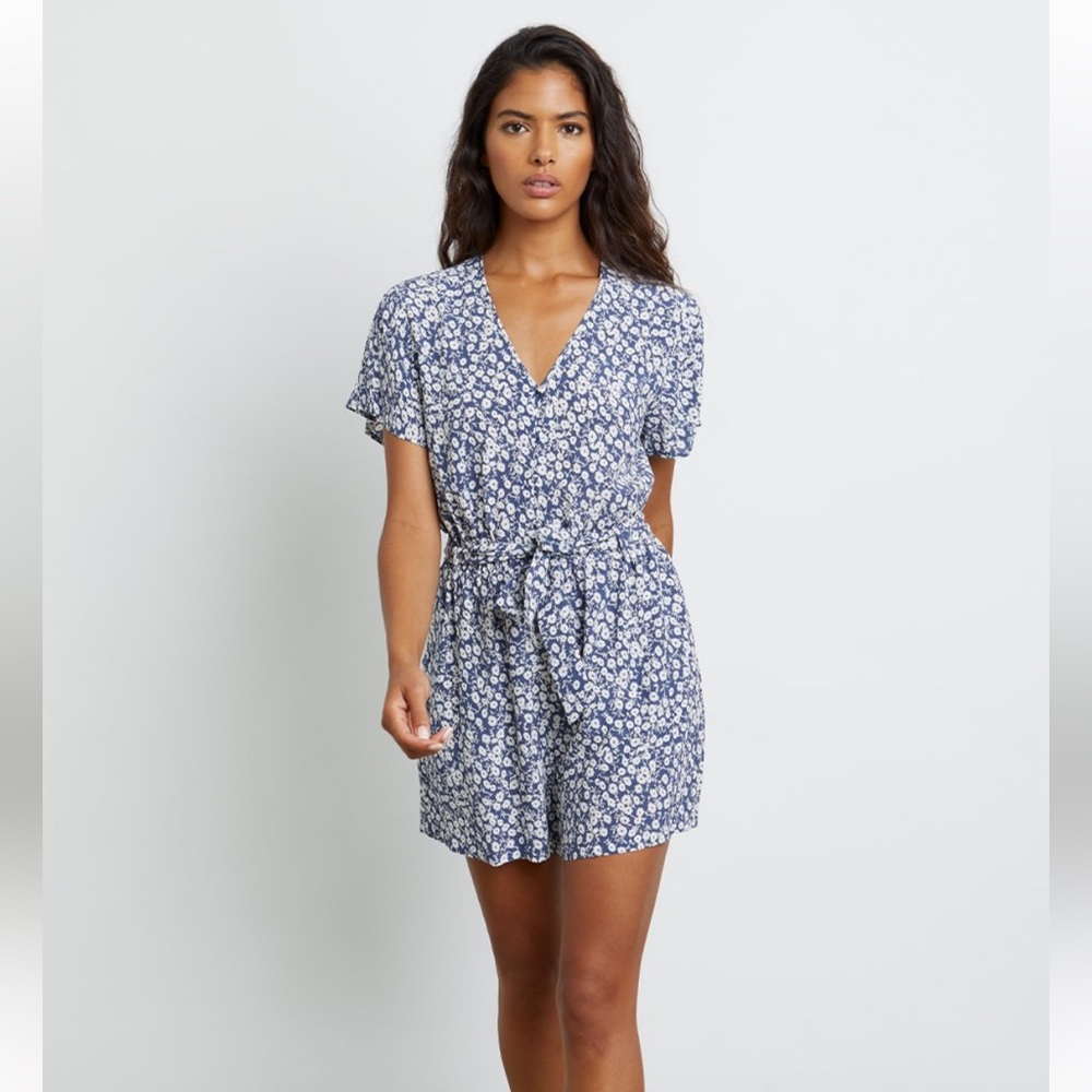 Rails Sophia Romper in Navy Camellia